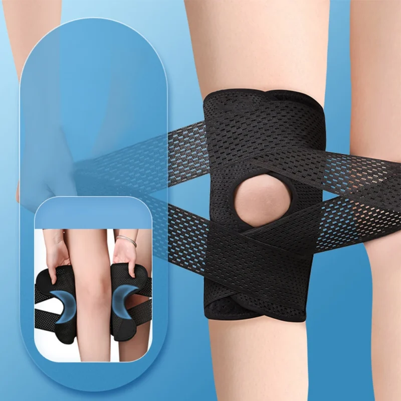 1PC Sports Kneepad Men Women Pressurized Elastic Knee Pads Knee Support Joints Protector Fitness Volleyball Brace Protector - Image 2